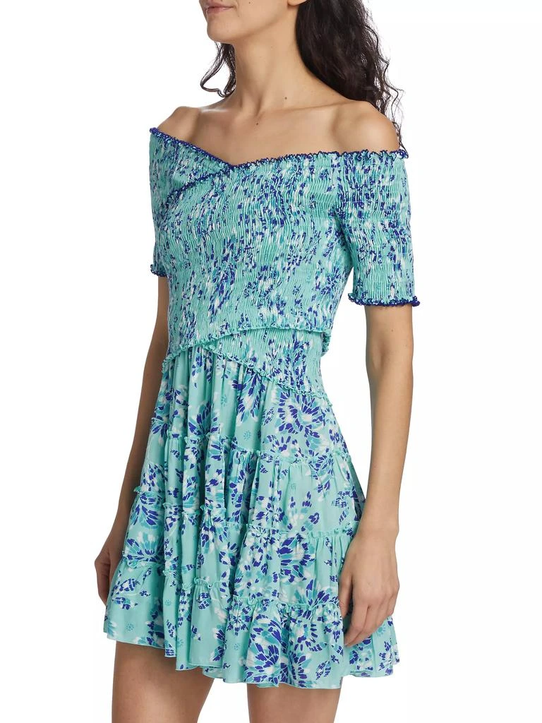 Poupette St Barth Soledad Floral Smocked Minidress 4