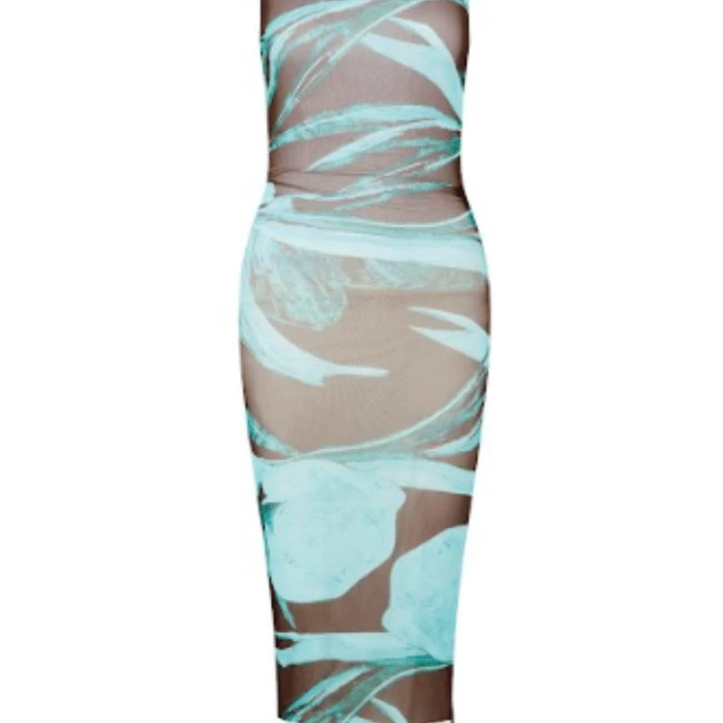 LOUISA BALLOU Heatwave Dress Turquoise Flower 1