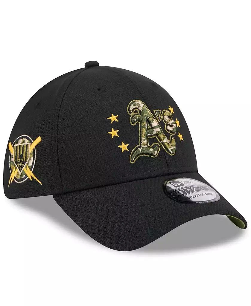New Era Men's Black Oakland Athletics 2024 Armed Forces Day 39THIRTY Flex Hat 1
