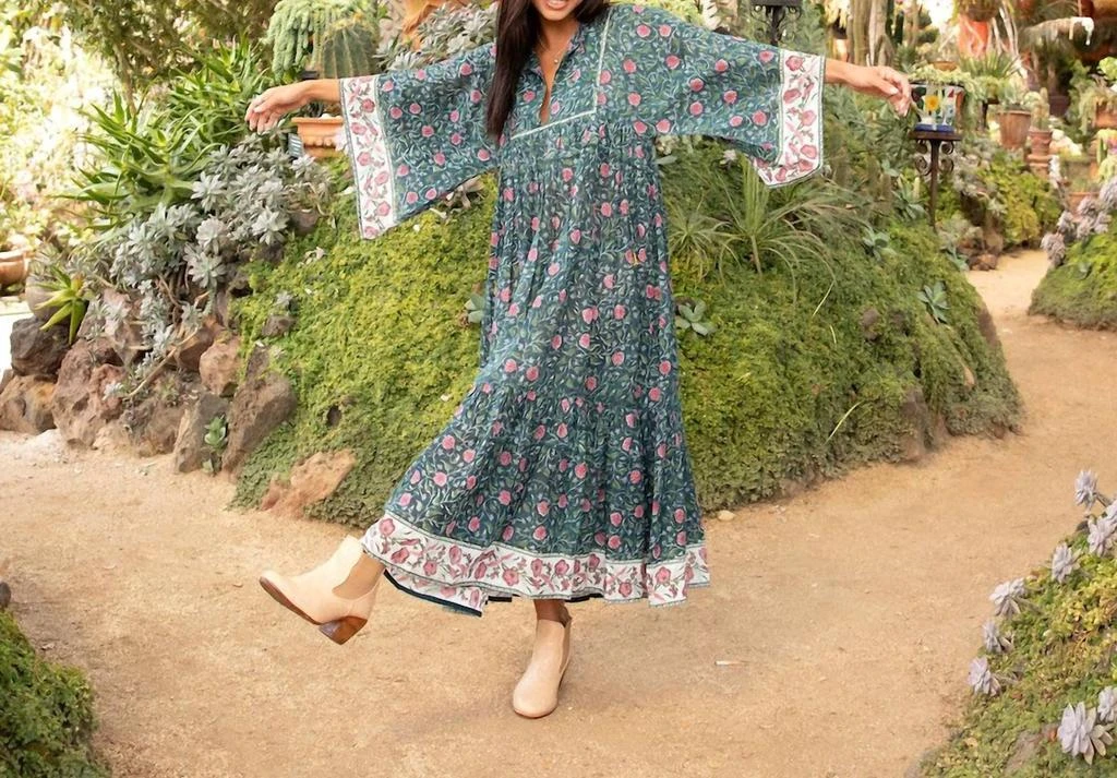 The fox and the mermaid The Fox And The Mermaid - Chahna Block Printed Maxi Dress 2