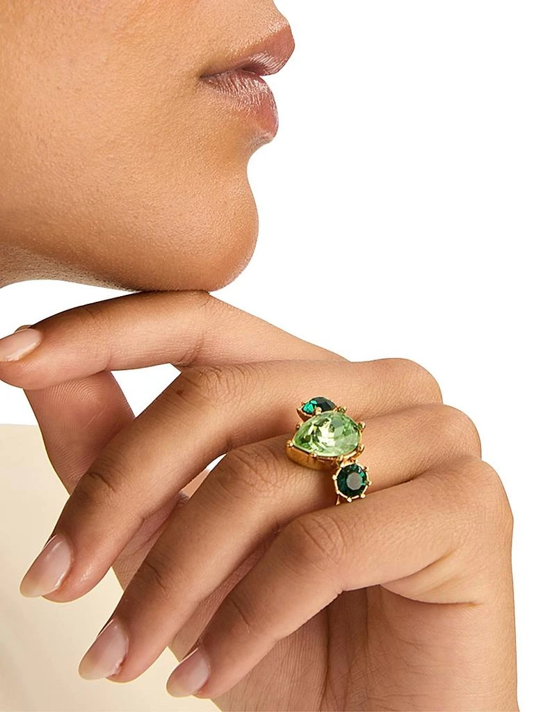 Oscar de la Renta Goldtone 
Glass Crystal Ring 2