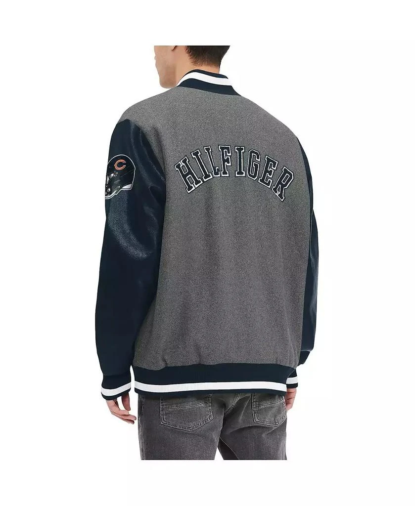 Tommy Hilfiger Men's Heather Gray/Navy Chicago Bears Gunner Full-Zip Varsity Jacket 2