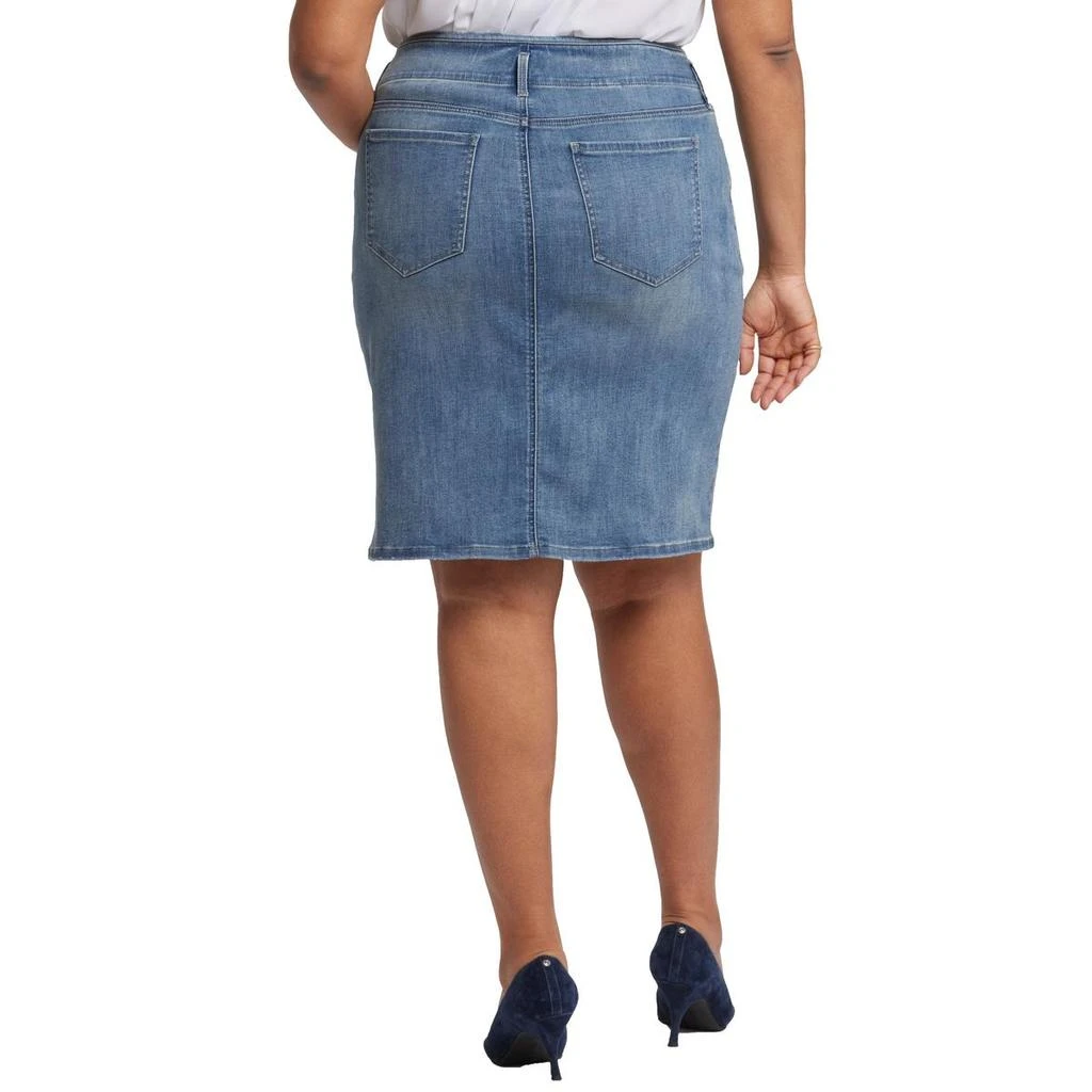 NYDJ Plus Womens Stretch Denim Denim Skirt 2