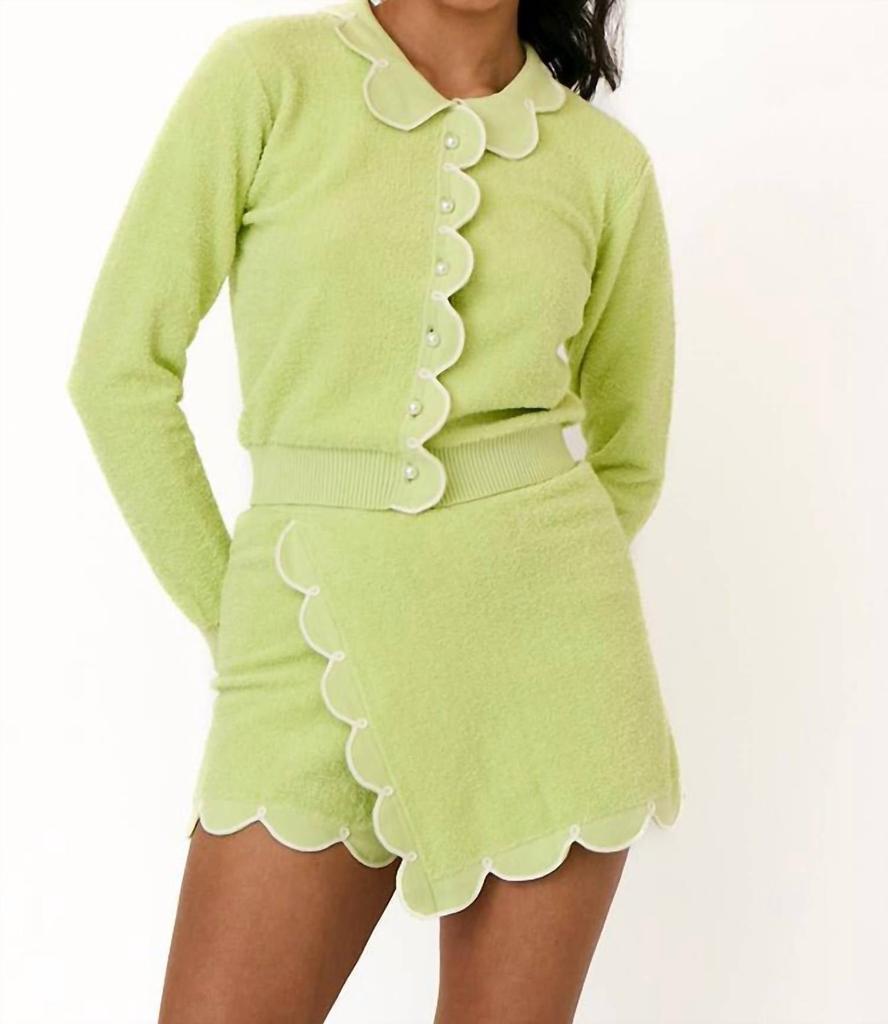 Rachel Antonoff Cupcake Terry Skort In Limeade