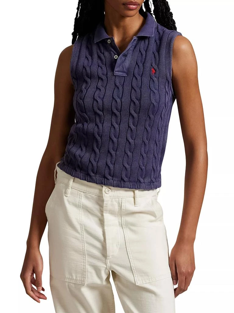 Ralph Lauren Cable-Knit Crop Polo Vest 3