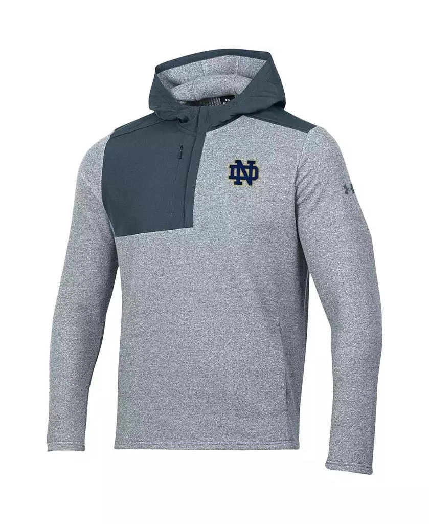 Under Armour Men's Gray Notre Dame Fighting Irish Survivor Fleece Hoodie Quarter-Zip Jacket 2