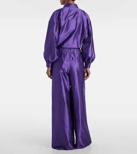 Max Mara Avio high-rise silk satin wide-leg pants 3