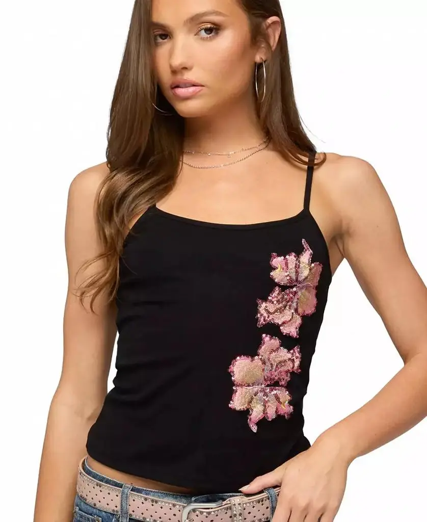 Edikted Women's Sylvanna Sequin Flower Tank Top new arrivals
