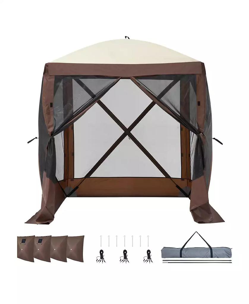 Slickblue Outdoor 4-Sided Pop Up Gazebo Tent with Mosquito Net For Garden