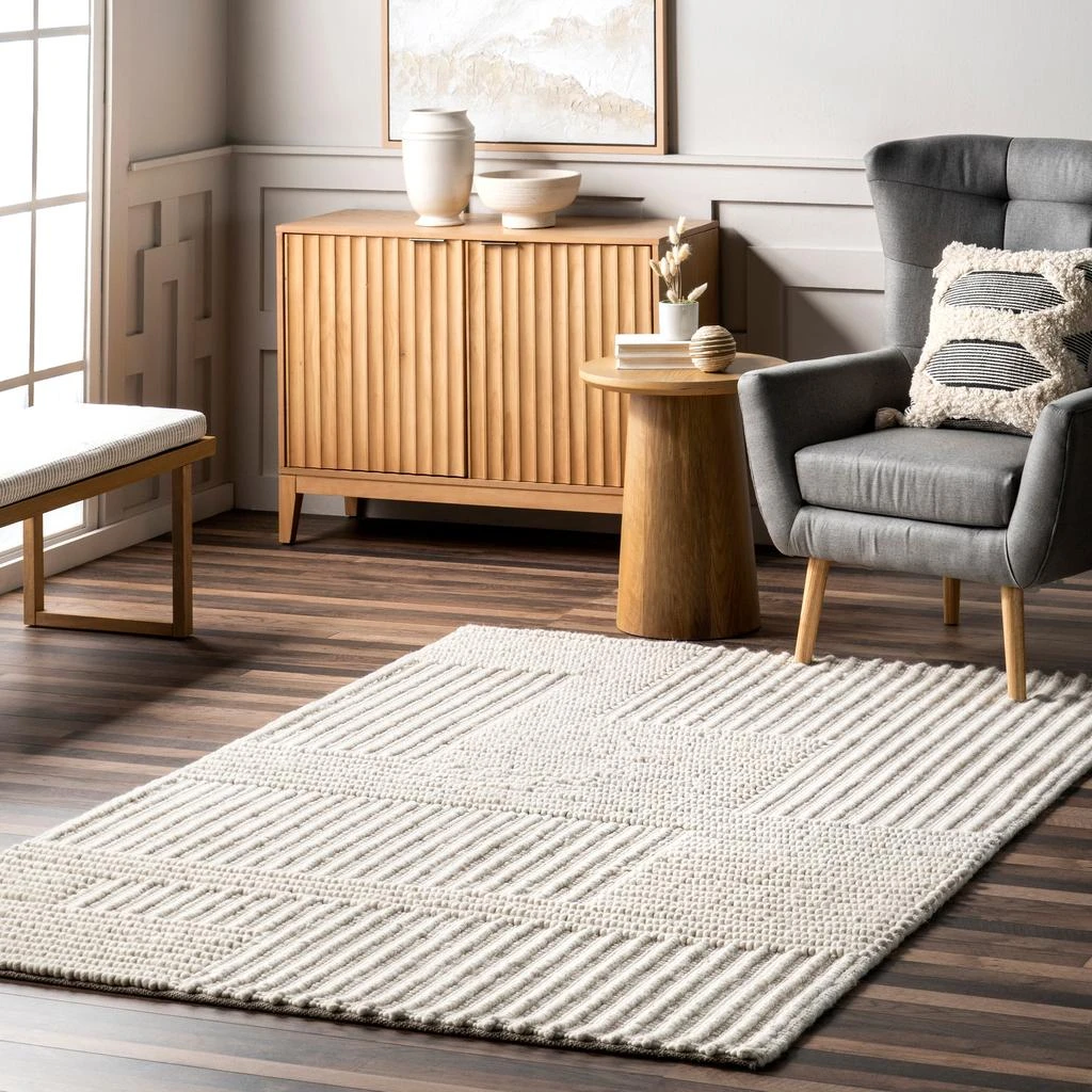 nuLOOM Dorene Contemporary High-Low Striped Wool Area Rug 1