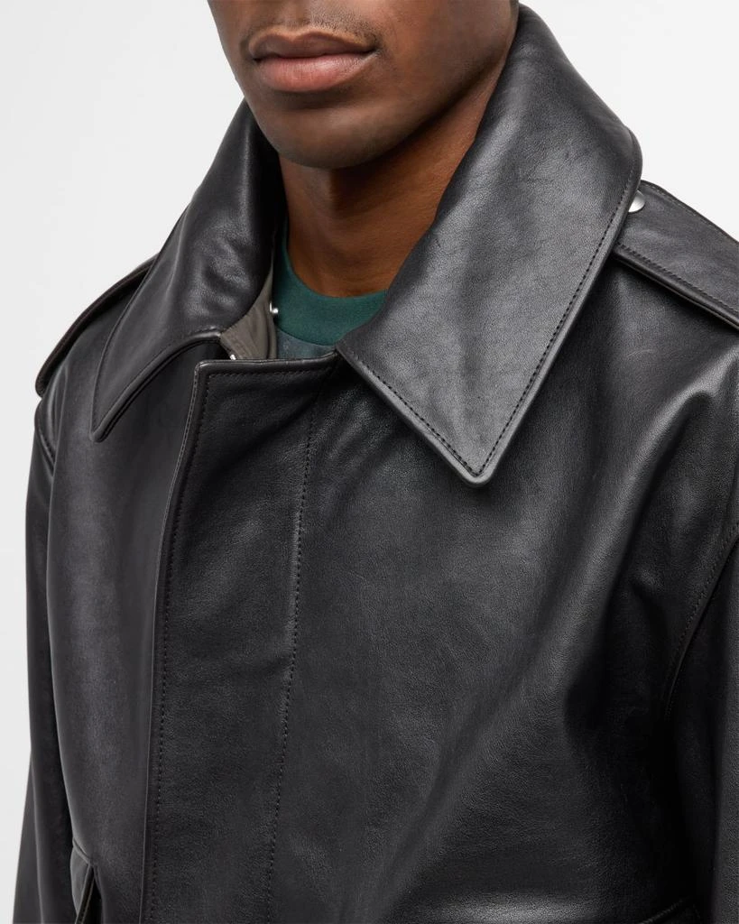 Burberry Men's Leather Shearling-Collar Aviator Jacket 5