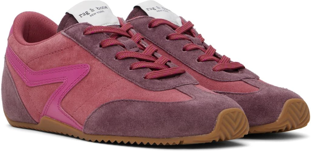 Rag & Bone Pink & Purple Suede Ultra Slim Retro Runner Sneakers 4