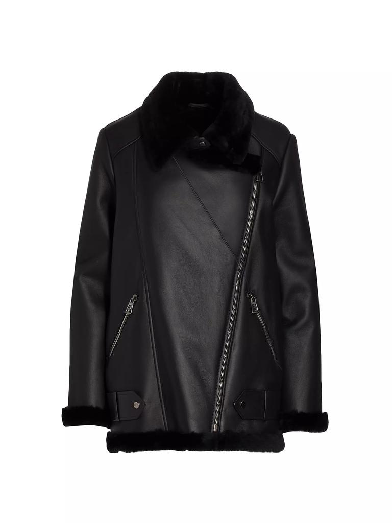 The Fur Salon Shearling Lamb & Nappa Leather Moto Jacket