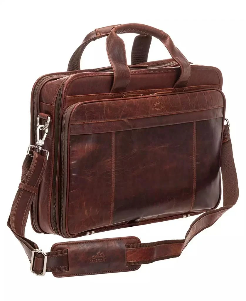Mancini Leather Goods Men
s Buffalo Double Compartment Top Zipper 15.6" Laptop and Tablet Briefcase 5
