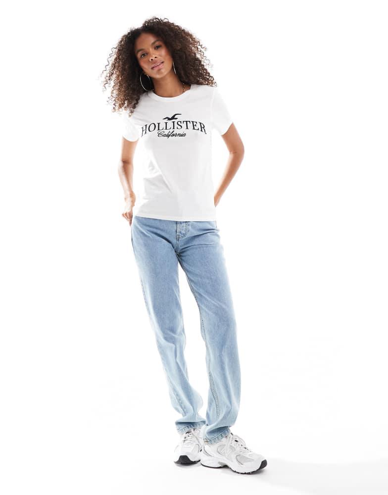 HOLLISTER Hollister short sleeve logo t-shirt in off white