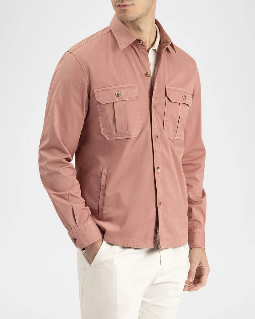 BOGLIOLI Men's Waxy Textured Overshirt 4