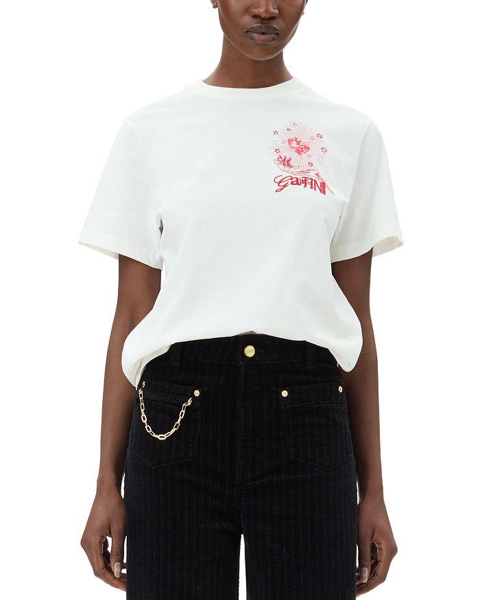 ★ Ganni ★ Basic Jersey Leopard Relaxed T-Shirt White Leopard White Basic Jersey Leopard Relaxed T-shirt | GANNI US
