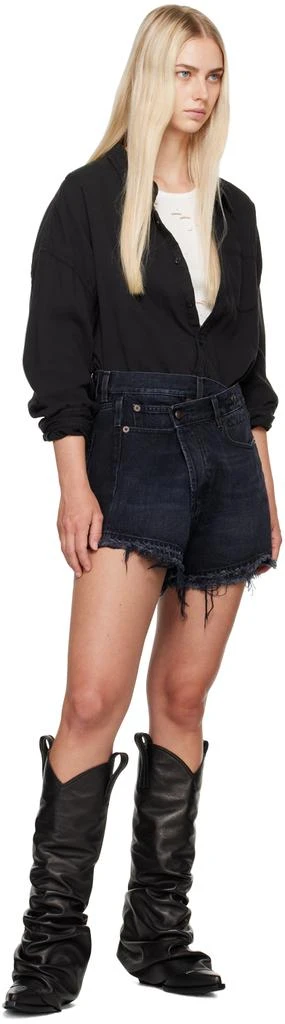 R13 SSENSE Exclusive Black Crossover Denim Shorts 4