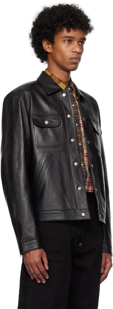 DSQUARED2 Black Boxy Jean Leather Jacket 2