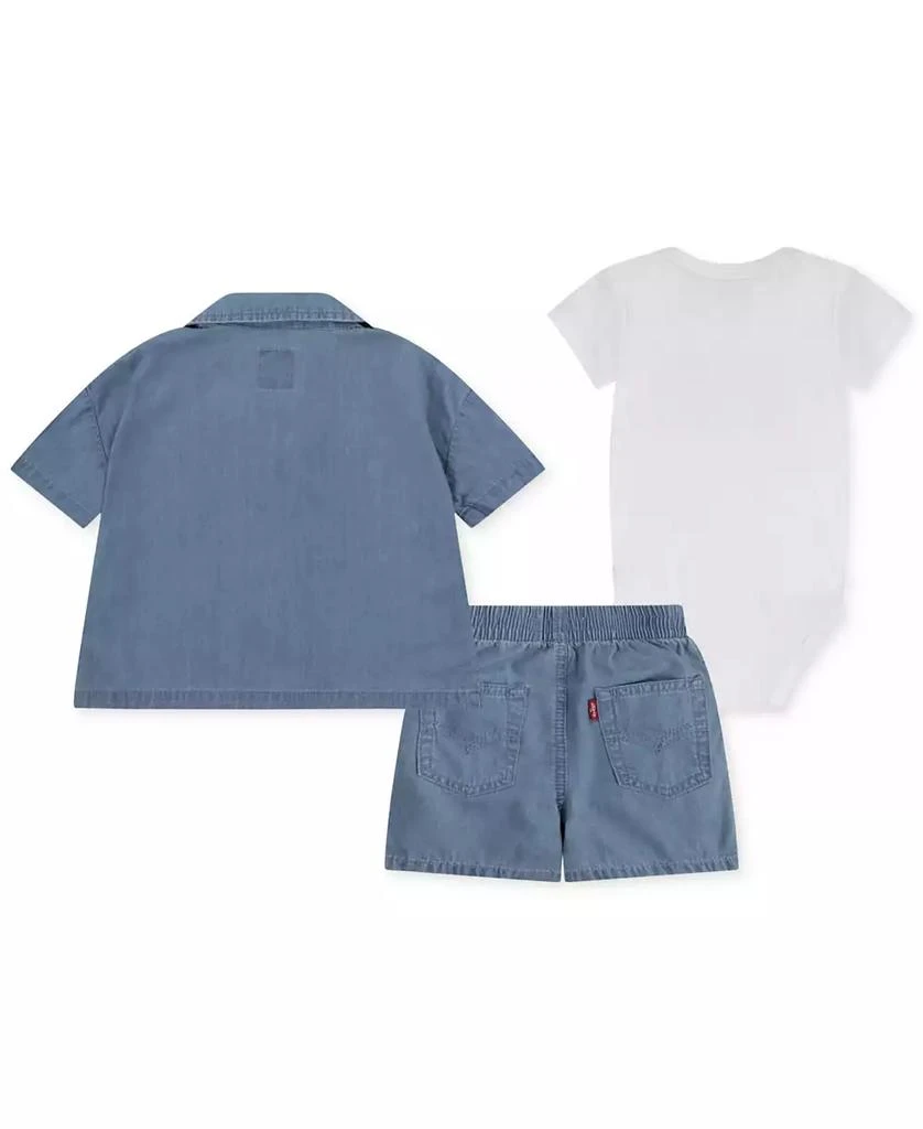 Levi's Levi’s® Baby Boys 3-Pc. Denim Button-Up Shirt, Bodysuit, & Shorts Set 2