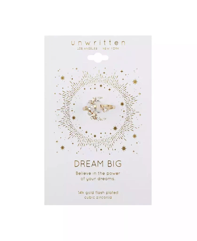 Unwritten 14Kt Gold Flash Plated Cubic Zirconia Moon Adjustable Ring 2