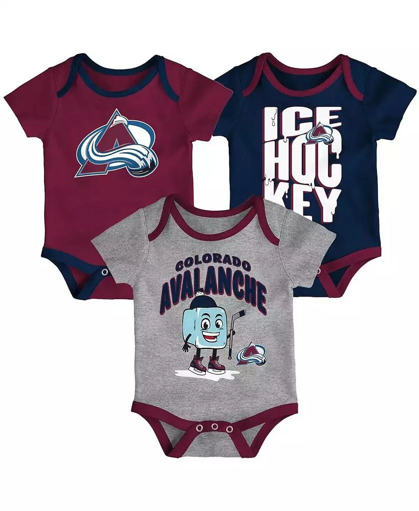 Outerstuff Newborn 3-Pack Colorado Avalanche Triple Header Bodysuit Set