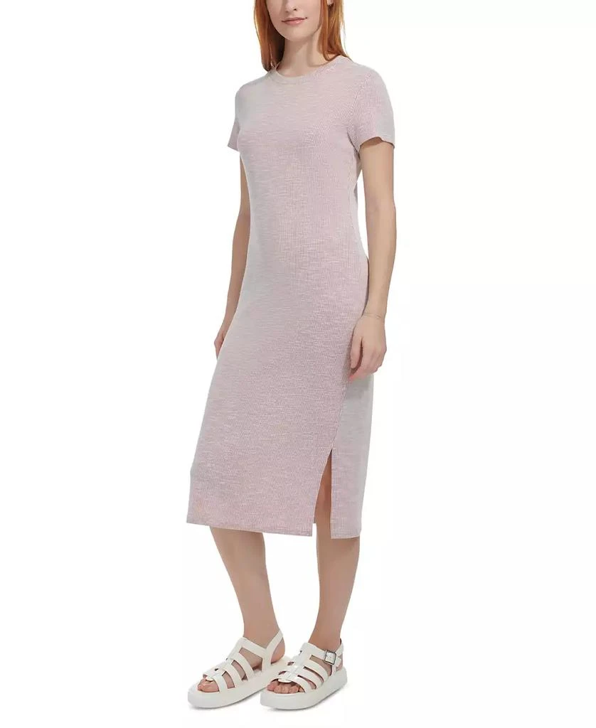 Marc New York by Andrew Marc Women's Pinstriped Midi T-Shirt Dress 3