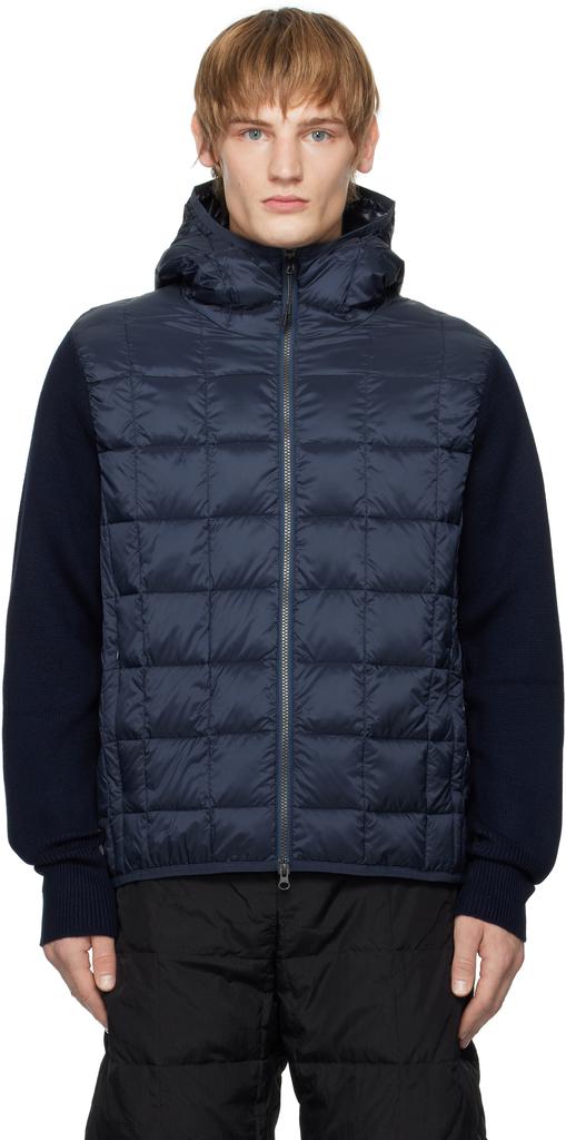 Taion Navy Hood Knit Down Jacket