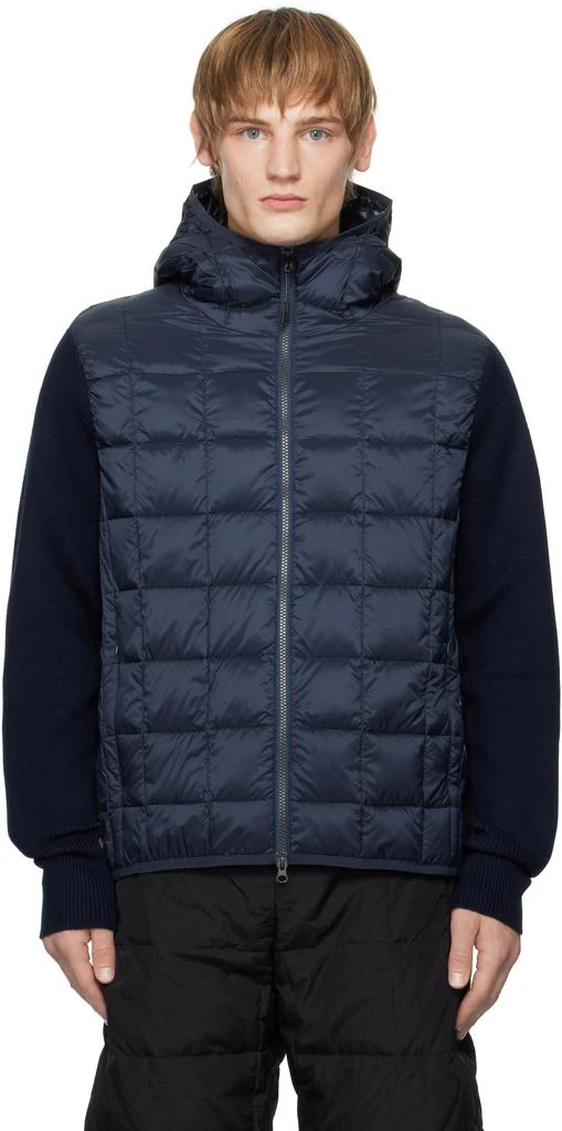 Taion Navy Hood Knit Down Jacket 1