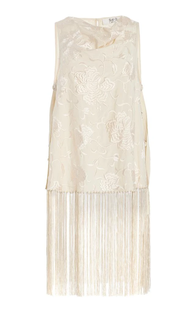Sea Sea - Priscilla Fringed Embroidered Top - White - L - Moda Operandi 1