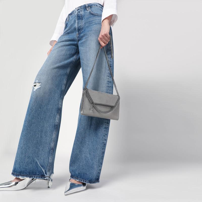 Stella McCartney Gray Falabella Wallet with shoulder strap