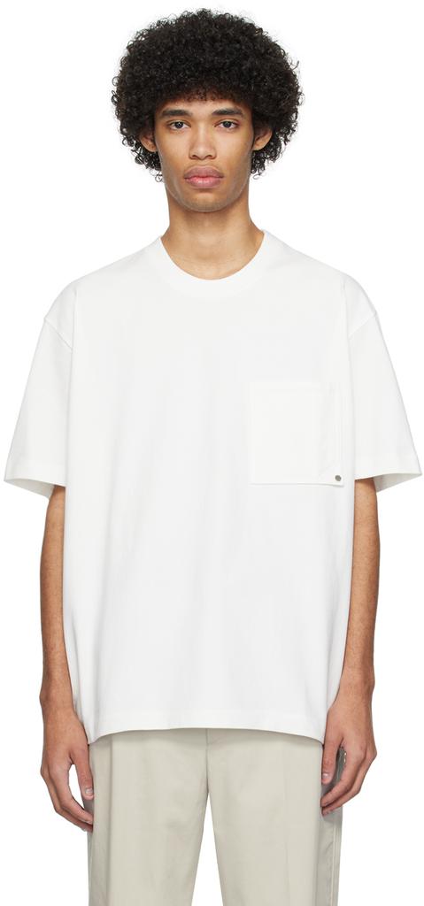 Solid Homme White Pocket T-Shirt