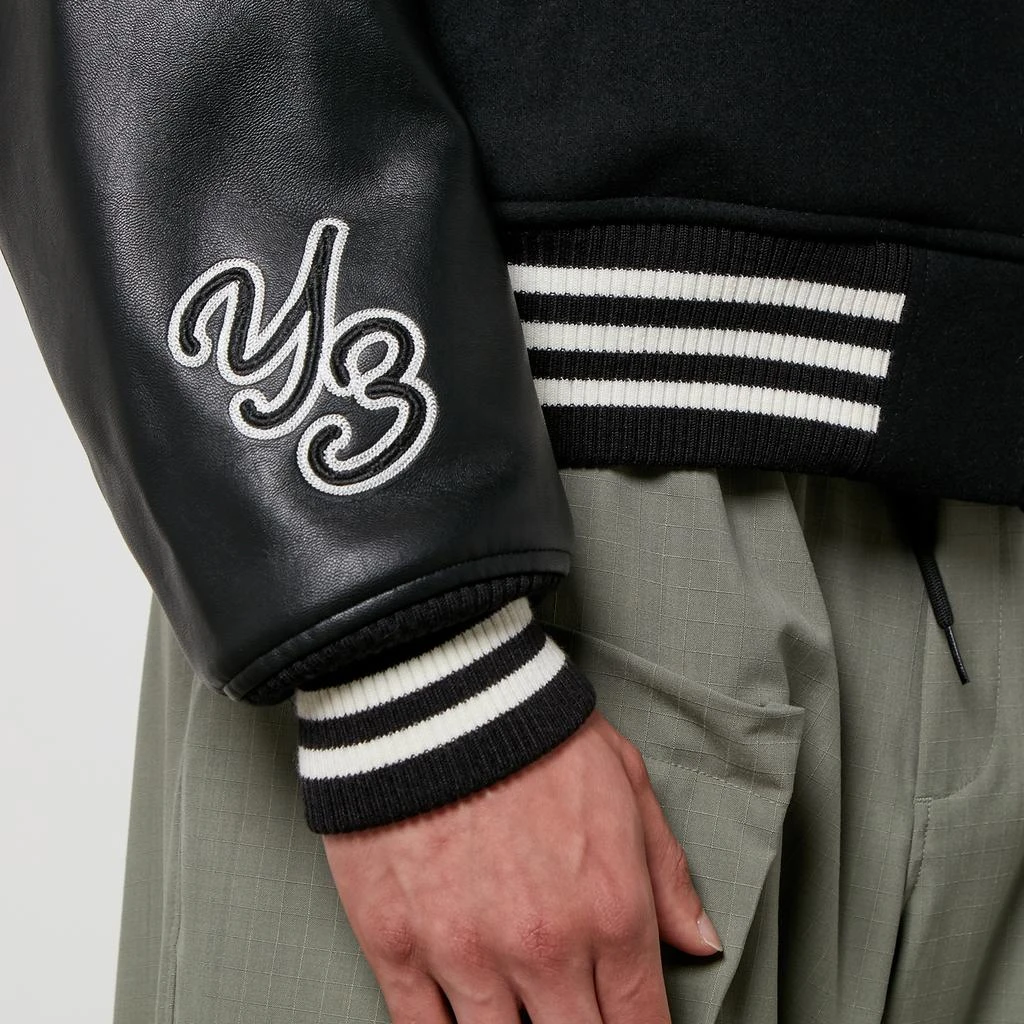 Y-3 Y-3 Letterman Felt and Faux Leather Jacket 4