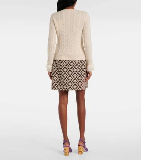 Valentino Cable-knit ruffled cashmere sweater 3