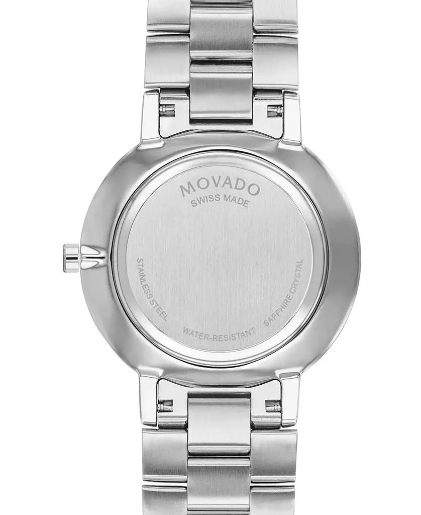 Movado Men's Swiss Faceto Diamond (3/8 ct. t.w.) Stainless Steel Bracelet Watch 39mm 3