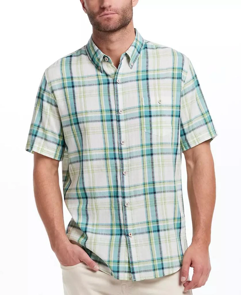 Weatherproof Vintage Men's Regular-Fit Textured Stripe Button-Down Shirt 1