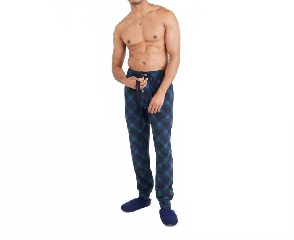 SAXX Droptemp Cooling Sleep Pants In Bison Check Navy