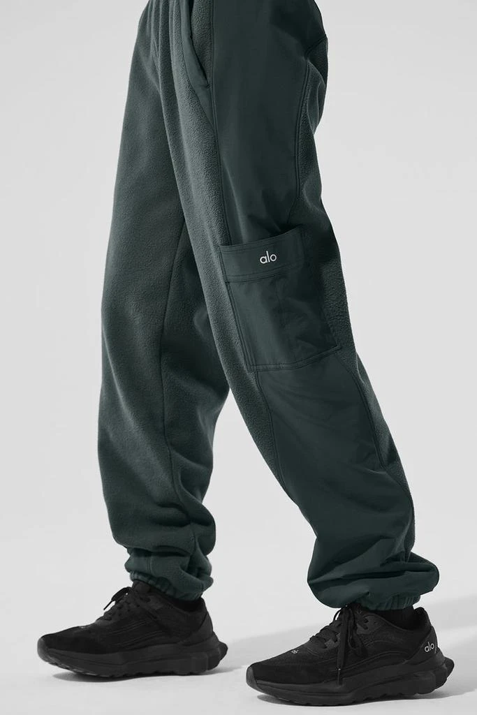 Alo Polar Fleece Wintry Mix Pant - Charcoal Green 4