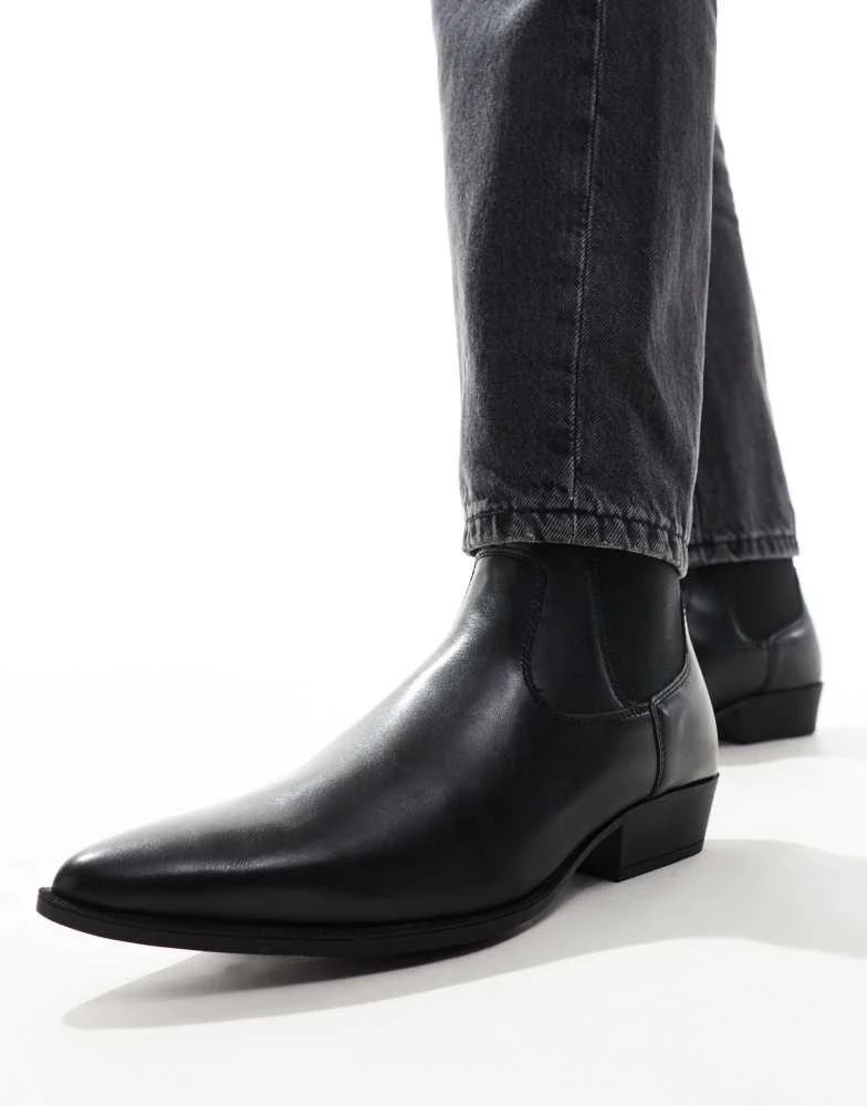 ASOS ASOS DESIGN chelsea boots in black with cuban heel 2