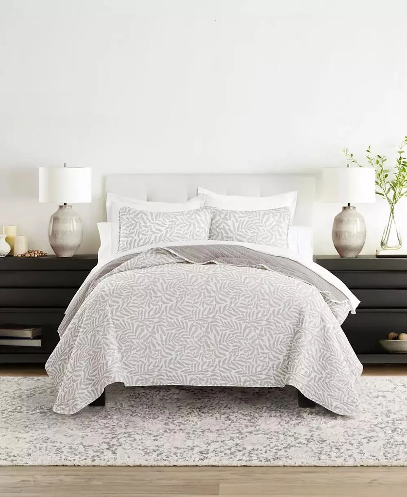 IENJOY HOME Tossed Ferns Reversible 3-Pc. Quilt Set 1