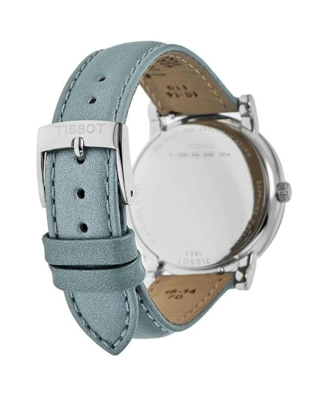 Tissot Carson Premium Lady Light Blue Dial Leather Strap  display picture 2