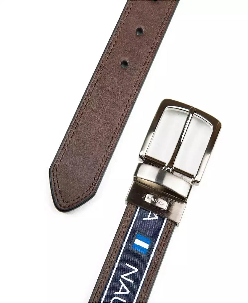 Nautica Men's Reversible Flag Belt 6