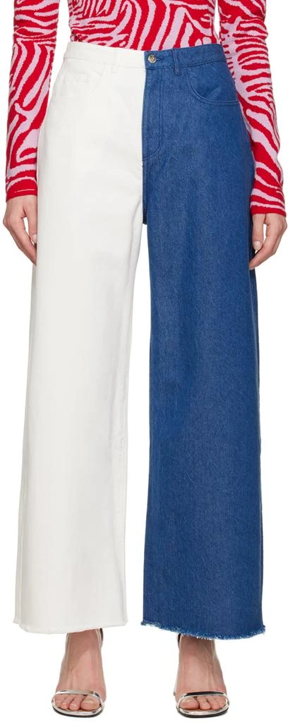 Marques Almeida Blue & White Boyfriend Jeans 1