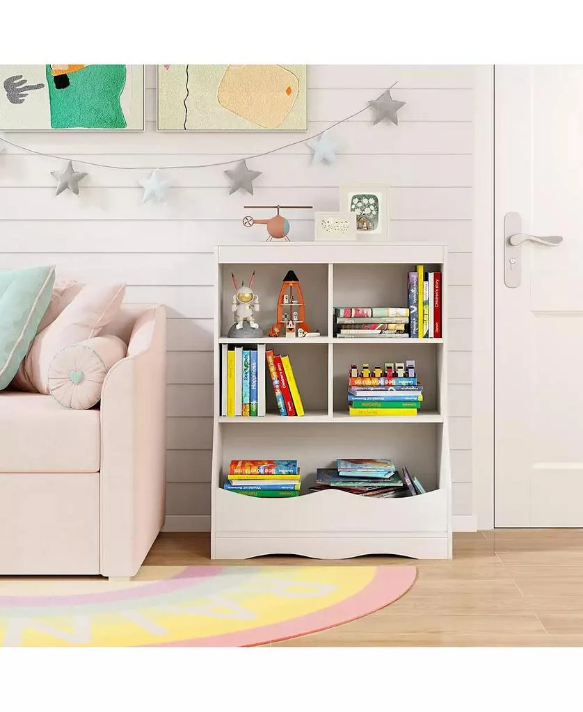 GOUUN 34.5" Kids Bookshelf with 5 Bins for Playroom and Living Room 2