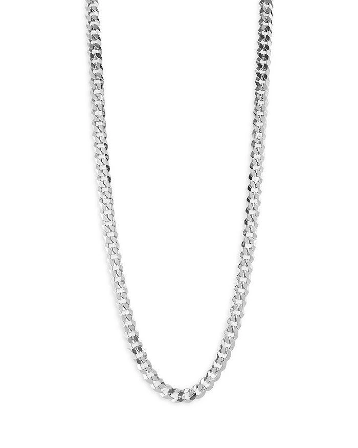 Milanesi And Co Sterling Silver Curb Chain Necklace 7mm