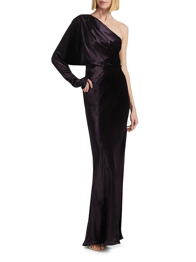 Zimmermann Asymmetric Velvet One-Shoulder Gown 2