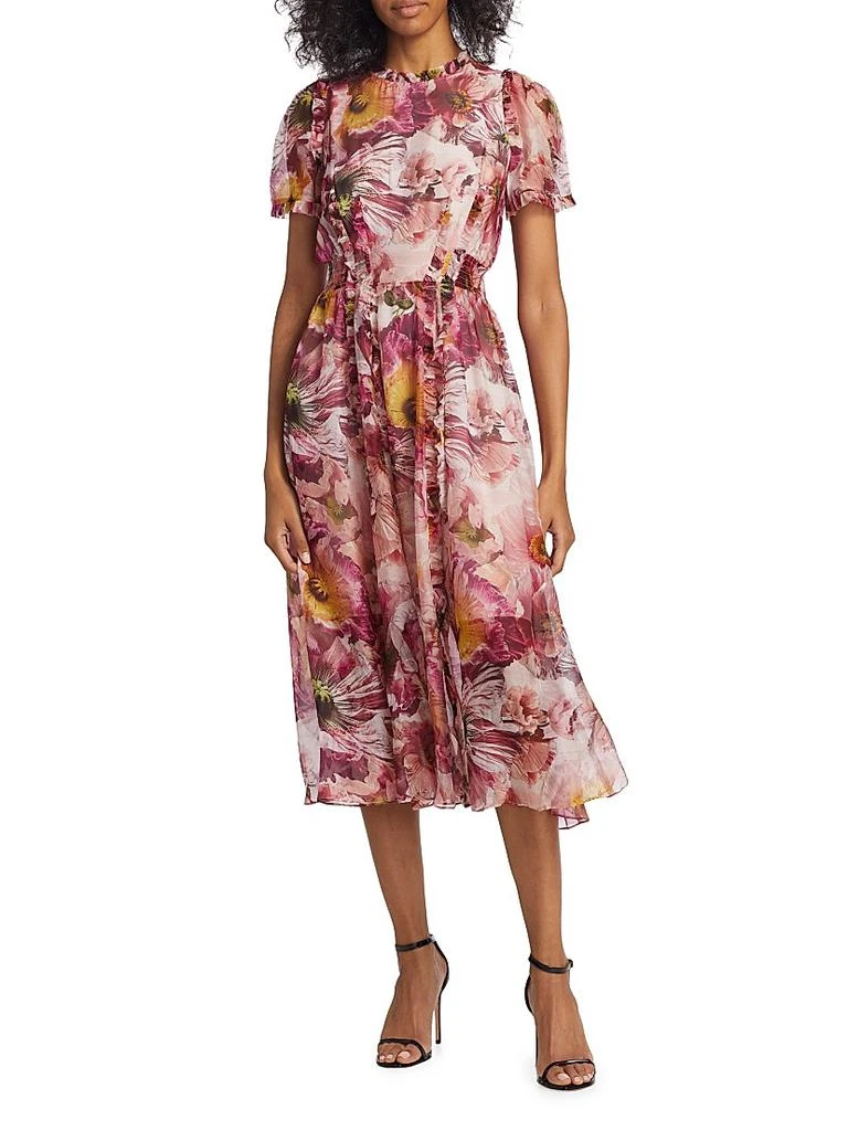 knee length dresses for ladies Abstract Viscose Midi Dress