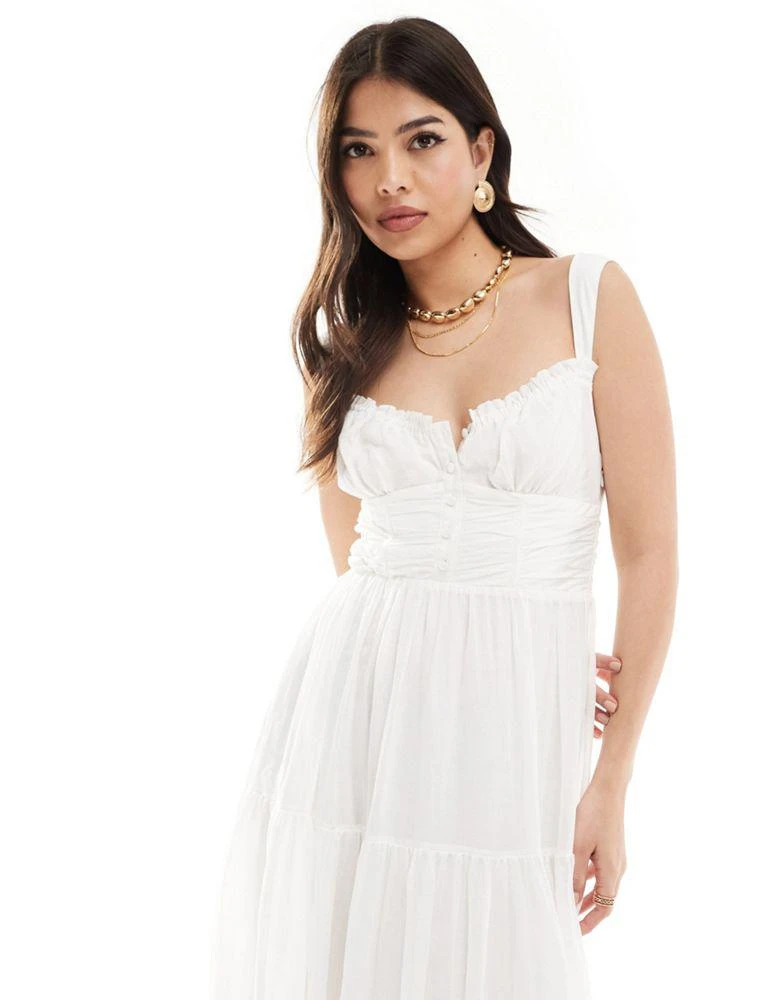 Forever New Ever New milkmaid midi dress in white 2