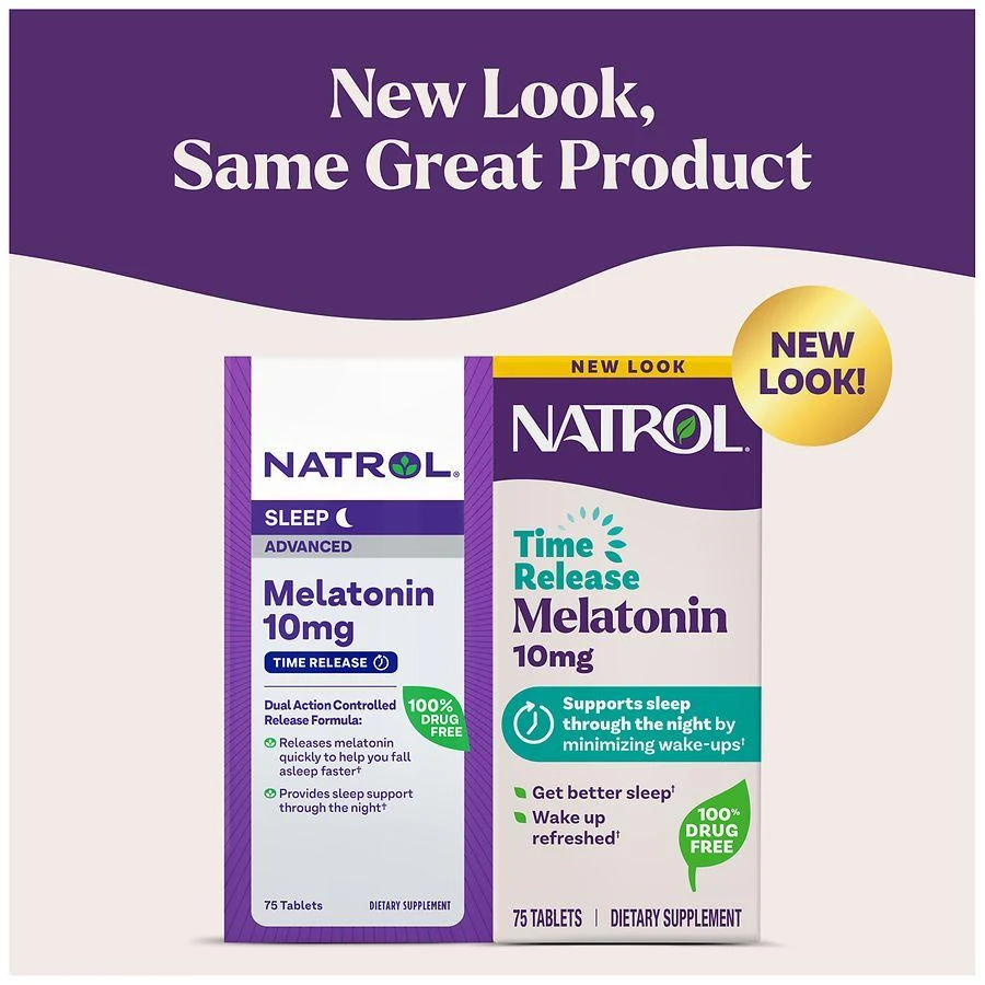 Natrol 10mg Melatonin Advanced Sleep Aid Tablets with Vitamin B6 Unflavored 3