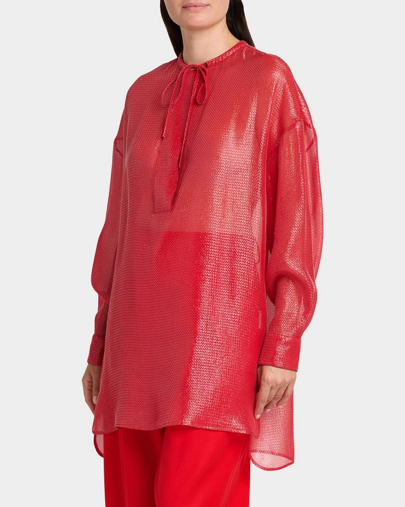 Emporio Armani Oversized Shiny Silk-Blend Tunic 5